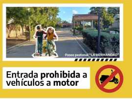 NO SE DEBE CRUZAR CON VEHÍCULOS A MOTOR POR EL PASEO