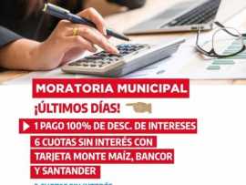 Últimos días para adherir a la Moratoria Municipal