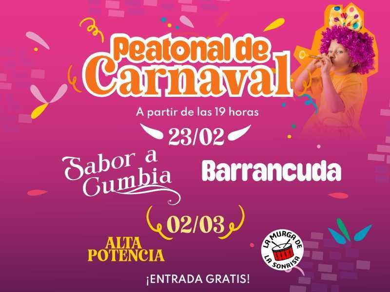 Tardecitas en la peatonal camino a los carnavales