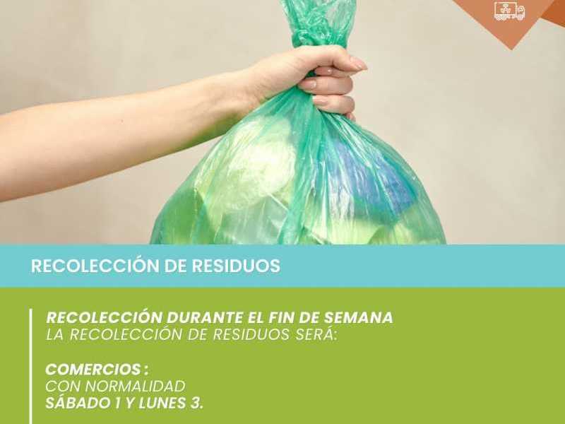 Recolección de residuos el fin de semana