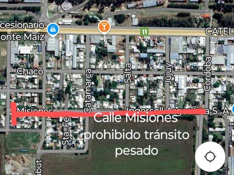 Tránsito pesado restringido en calle Misiones