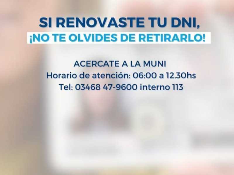 DNI para retirar en el Registro Civil