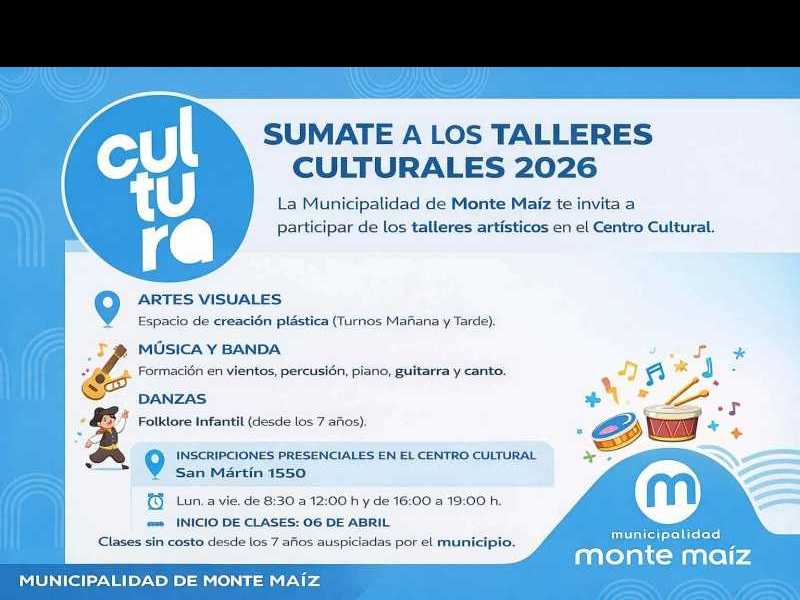 Inscripciones abiertas para los Talleres Municipales