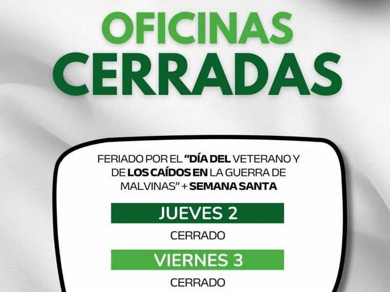 Cronograma de servicios para este finde largo