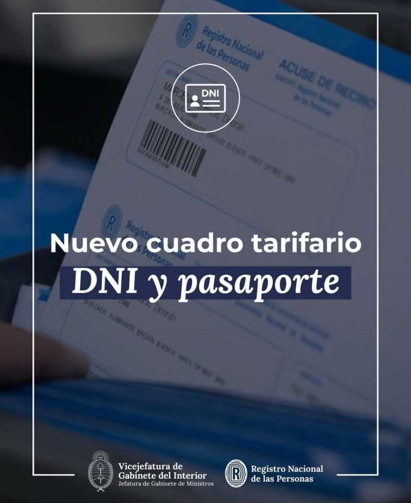 Nuevo cuadro tarifario para documentos