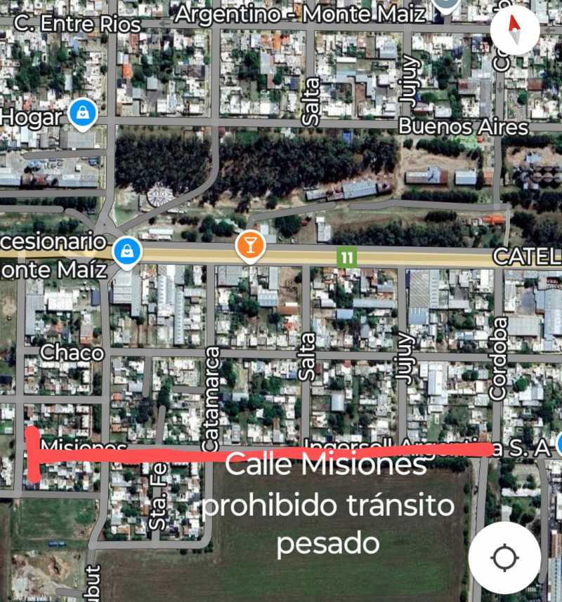 Tránsito pesado restringido en calle Misiones