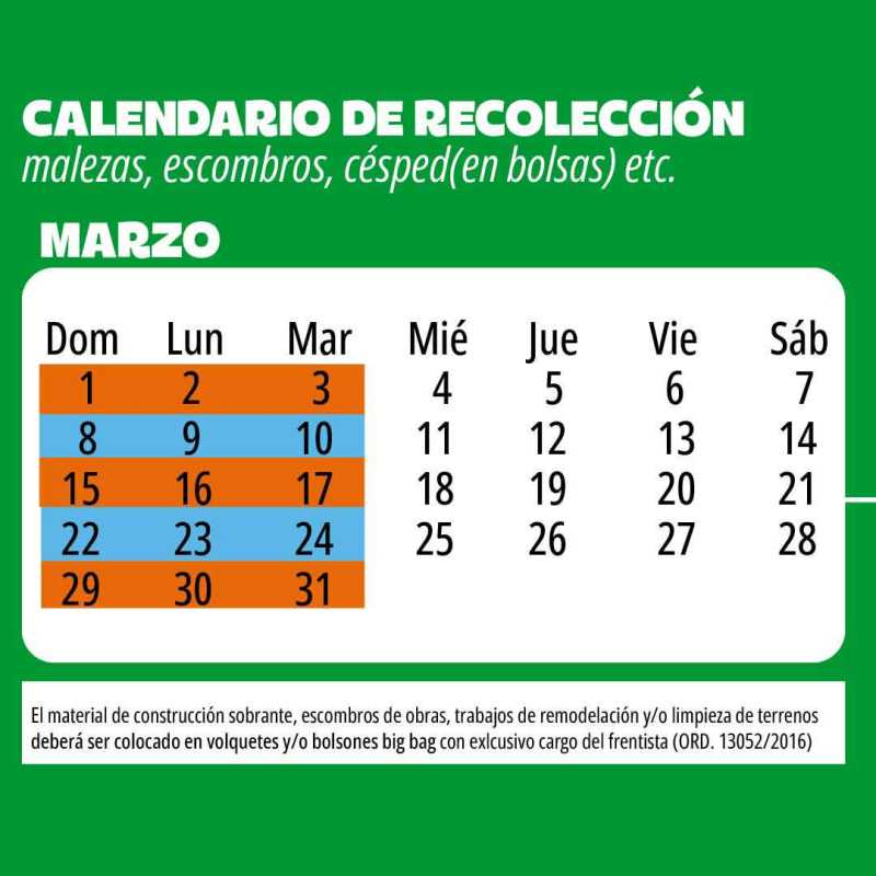Recolección de malezas mes de marzo